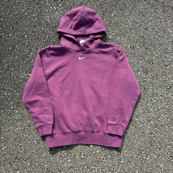 Women's Nike‎ Pink Center Check Pullover Hoodie - Picture 1 of 5